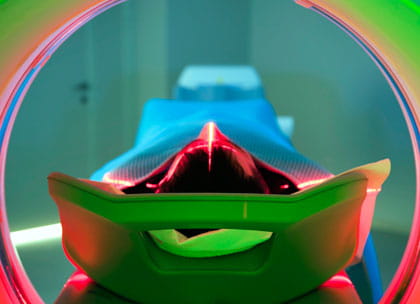 Person undergoing MRI scan 